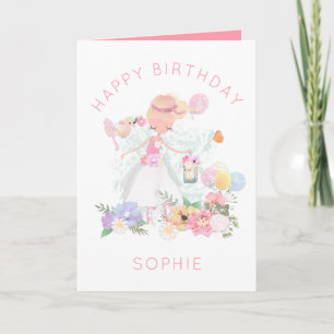 Graceful Ballerina Florals Name Happy Birthday Karte