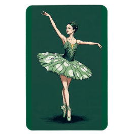 Graceful Ballerina Puzzle - Elegant Dancer on Gree Magnet