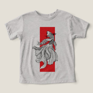 Graceful Betta Fish Line Kunst - Japanisch Minimal