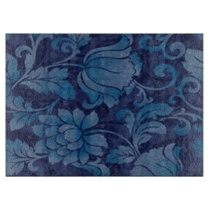 Graceful Blue Floral Cutting Board Schneidebrett