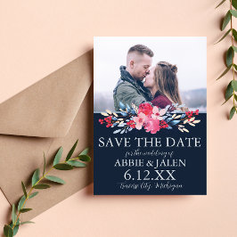 Graceful Blumenrosa und Dusty Blue Wedding Save The Date