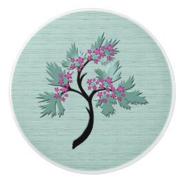 Graceful Blütenbaum Grün + Pflaumenknochen Keramik Keramikknauf