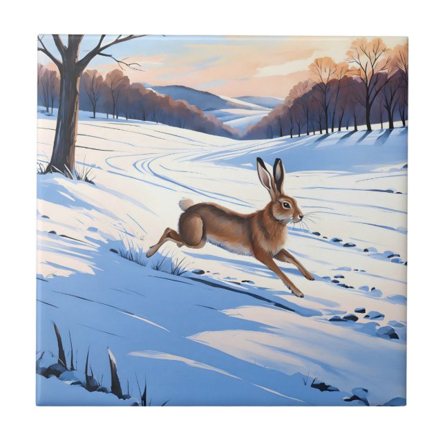 Graceful Bounds of Hare : Voll Winterfreude Fliese (Vorderseite)