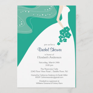 Graceful Brautdusche Einladung Emerald