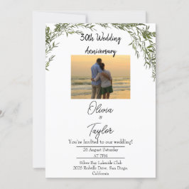 Graceful Classic Greenerity Hochzeit Jubiläum Einladung