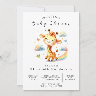 Graceful Custom Giraffe Baby Dusche Einladung