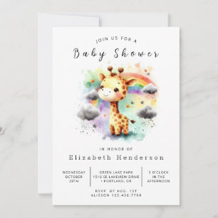 Graceful Custom Giraffe Baby Dusche Einladung
