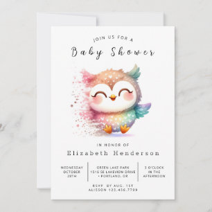 Graceful Custom Owl Baby Dusche Einladung