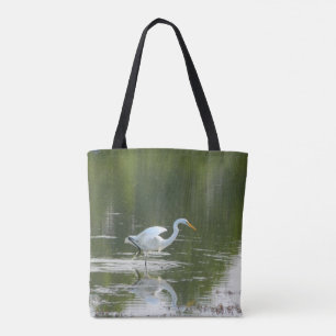 Graceful Egret Tote Bag