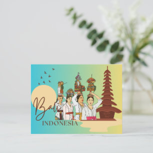 Graceful Essence: Balinesische Frau Postkarte