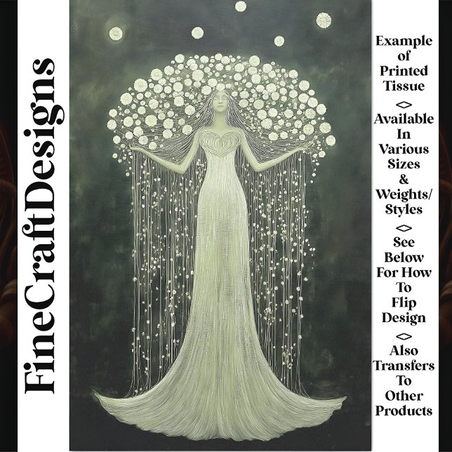 Graceful Female Floral Green Gown V6 Decoupage Seidenpapier (Von Creator hochgeladen)