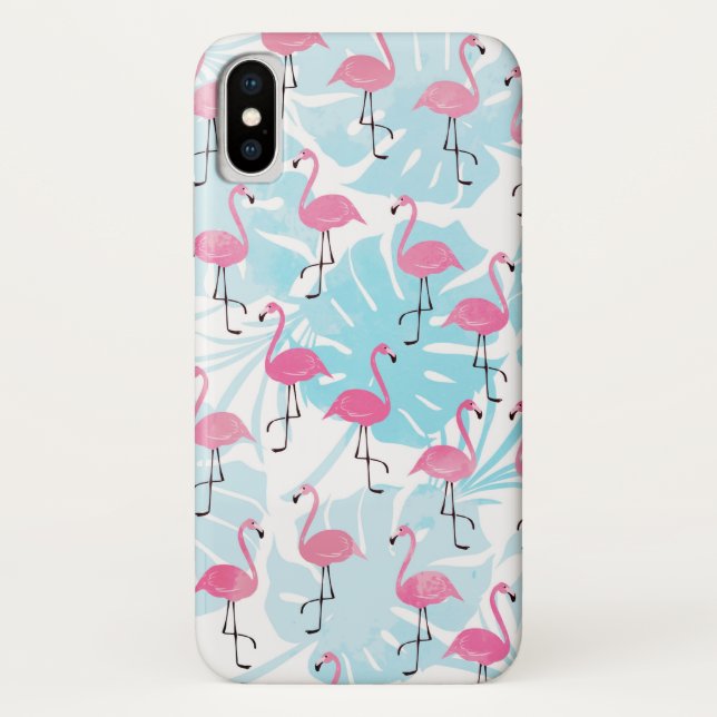 Graceful Flamingos und Monstera Blätter Case-Mate iPhone Hülle (Rückseite)