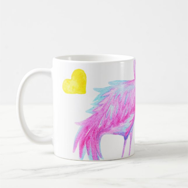 Graceful Flamingos: Wasserfarbenromantik Kaffeetasse (Links)