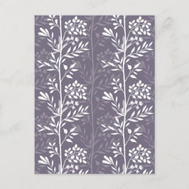 Graceful Floral Silhouette Lavender Purple Minimal Feiertagspostkarte