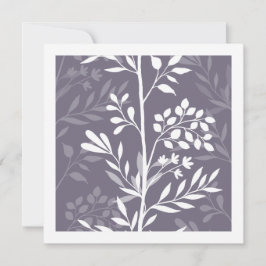 Graceful Floral Silhouette Lavender Purple Minimal Mitteilungskarte