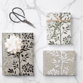Graceful Floral Silhouettes Minimalist Botanicals Geschenkpapier Set