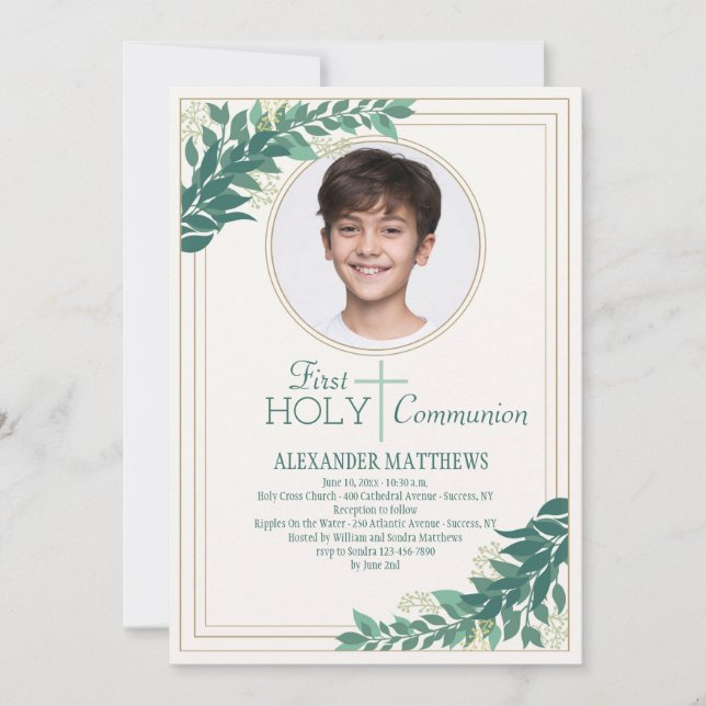 Graceful Foto Religious Einladung (Vorderseite)