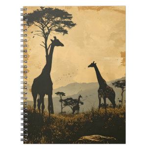Graceful Giants: Vintage Giraffen Postkarte Notizblock