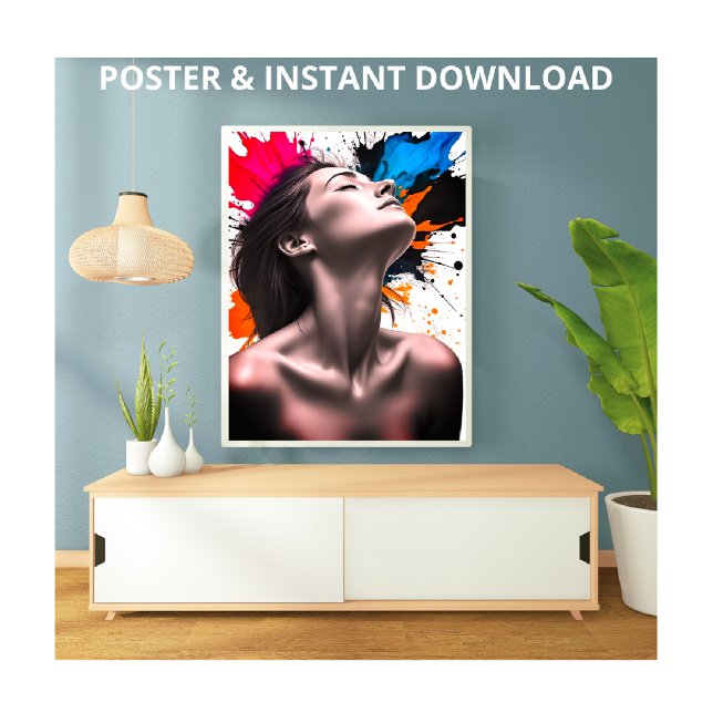 Graceful Girl Portrait in Grau und Farbton | Poster (Von Creator hochgeladen)