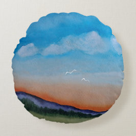 Graceful Gloing Hills Rundes Kissen