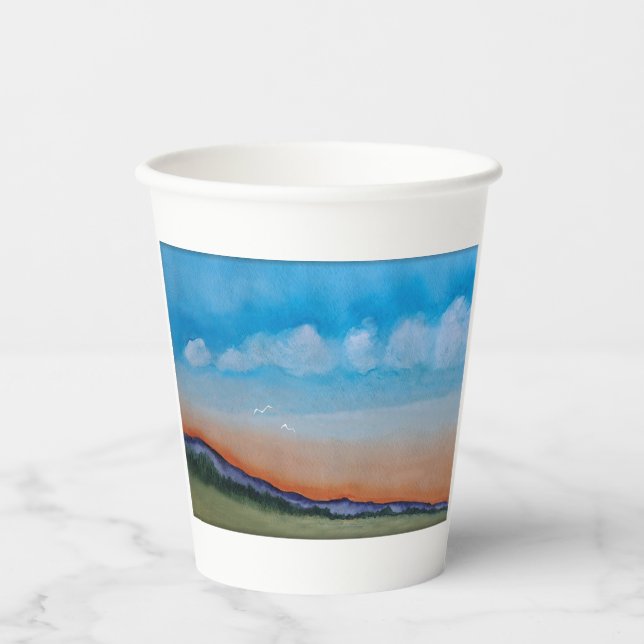 Graceful Glows Sunset Hills Pappbecher (Vorderseite)