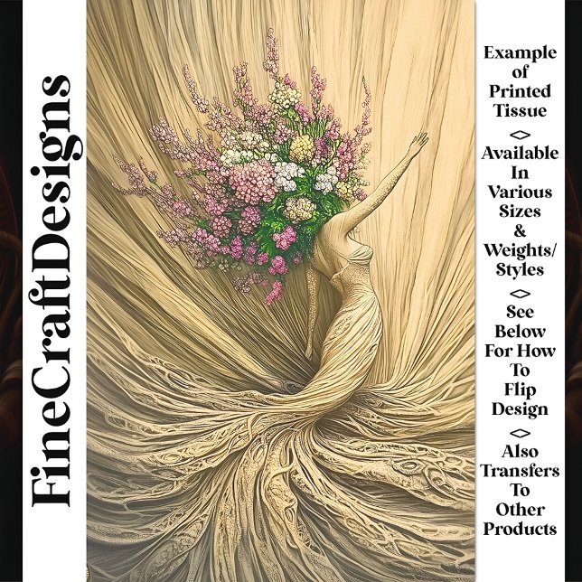 Graceful Golden Woman Bloral Crown W2 Decoupage Seidenpapier (Von Creator hochgeladen)