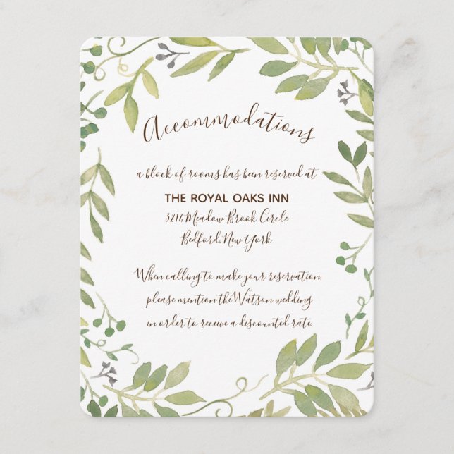 Graceful Green Enclosure Card Begleitkarte (Vorderseite)