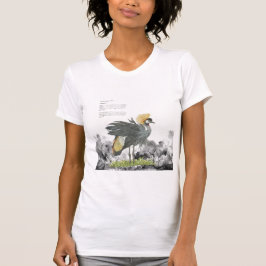 Graceful Handpainted Gray Crowned Crane T-Shirt