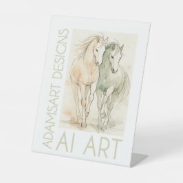 Graceful Harmony – Watercolor Horses Sockelschild