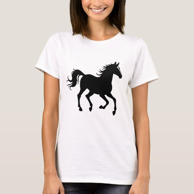 Graceful Horse Silhouette in Motion T-Shirt (Vorderseite)