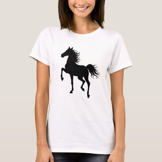 Graceful Horse Silhouette in Motion T-Shirt (Vorderseite)