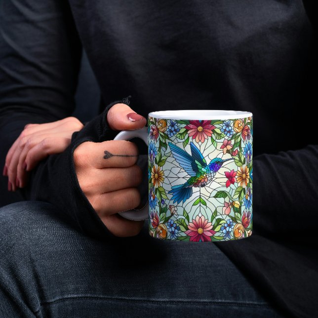 Graceful Hummingbird mit festem Glaseffekt Kaffeetasse (Von Creator hochgeladen)