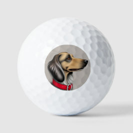 Graceful Hund mit rotem Collar gepolsterten Seiten Golfball