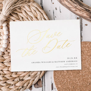 Graceful Kalligraphie Nicht-Foto Save the Date REA Folieneinladung