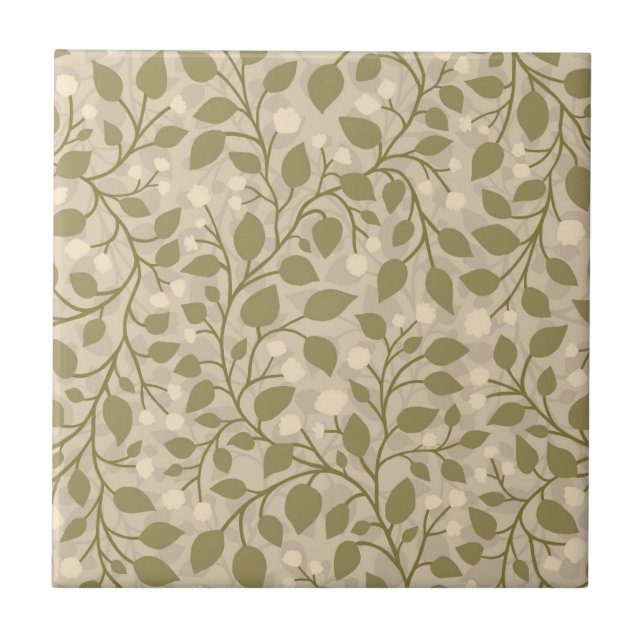 Graceful Leaf Cascade Foliage Muster Blätter Fliese (Vorderseite)