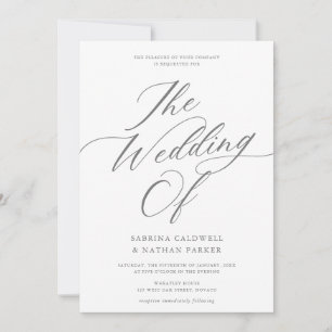 Graceful Modern Script Wedding Einladung