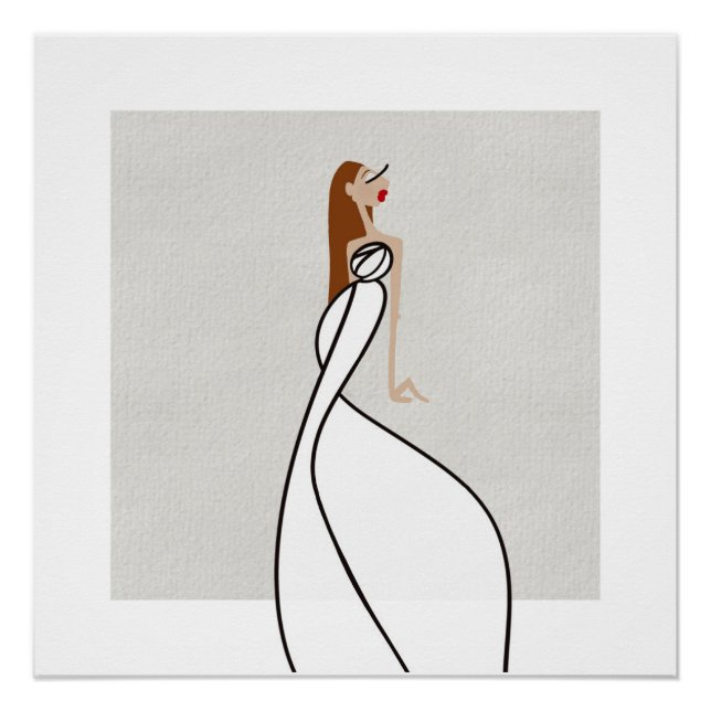 Graceful Muse Flow 1 Glam Fashion Art Poster (Vorderseite)