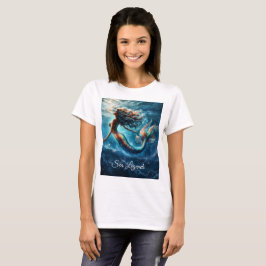 Graceful mythische Seefahrer-Meerjungfrau-Szene T-Shirt