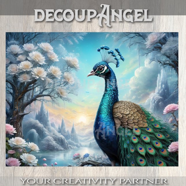 Graceful Peacock - Mattiertes Paradies Seidenpapier (Von Creator hochgeladen)