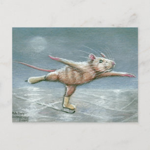 Graceful Rat Skaten Postcard Postkarte