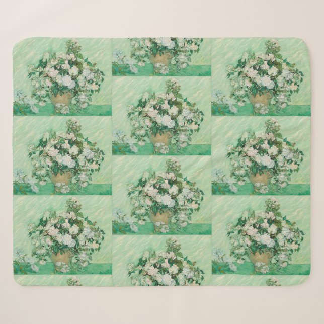Graceful Rose in einer Vase von Vincent van Gogh Sherpadecke (Vorderseite (Horizontal))