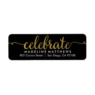 Graceful Script Editable Color Return Addres Label