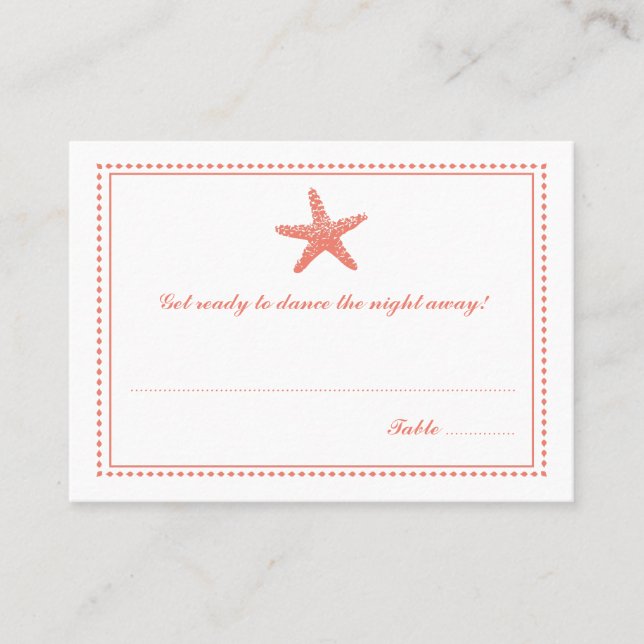 Graceful Starfish | Escort-Sitzkarte Platzkarte (Vorderseite)