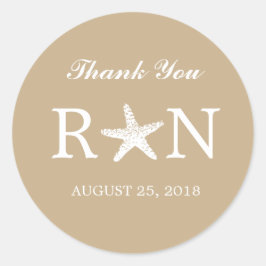 Graceful Starfish | Hochzeit Runder Aufkleber