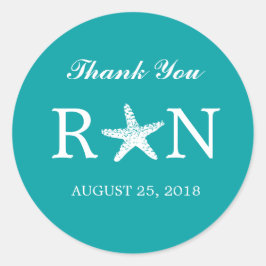 Graceful Starfish | Hochzeit Runder Aufkleber