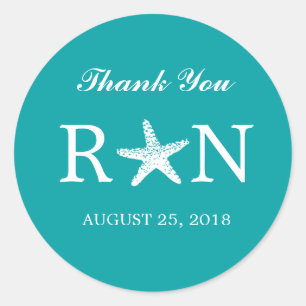Graceful Starfish   Hochzeit Runder Aufkleber