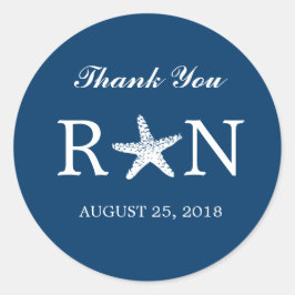 Graceful Starfish | Hochzeit Runder Aufkleber