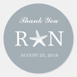 Graceful Starfish | Hochzeit Runder Aufkleber