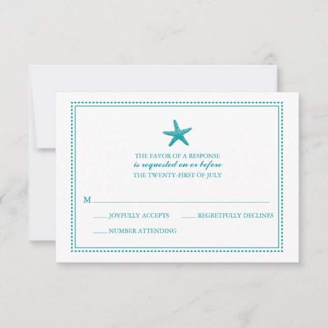Graceful Starfish | HochzeitsrSVP RSVP Karte (Vorderseite)