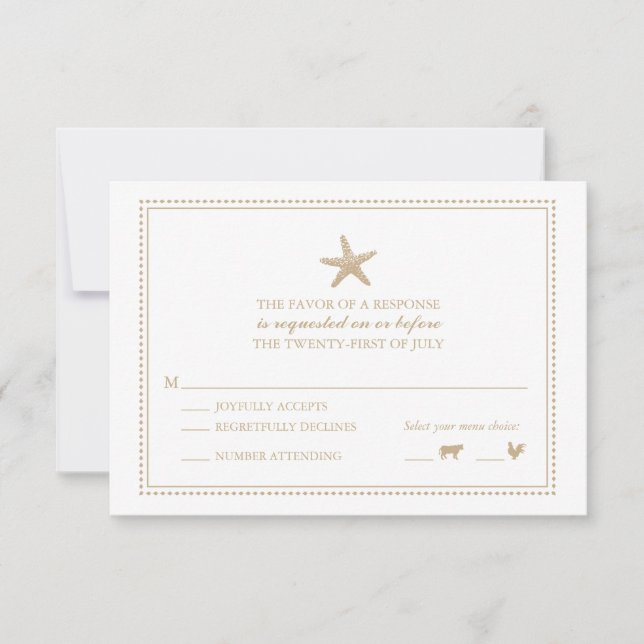 Graceful Starfish | HochzeitsrSVP RSVP Karte (Vorderseite)